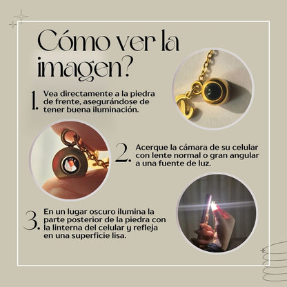 Collar personalizado en acero inoxidable con proyección de foto